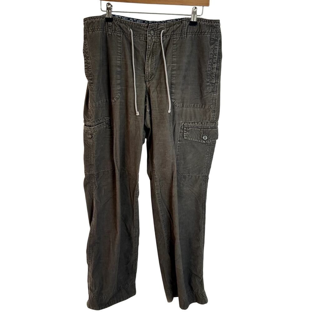 Eddie Bauer Cargo Corduroy Pants Womens Size 12 Tall Gray